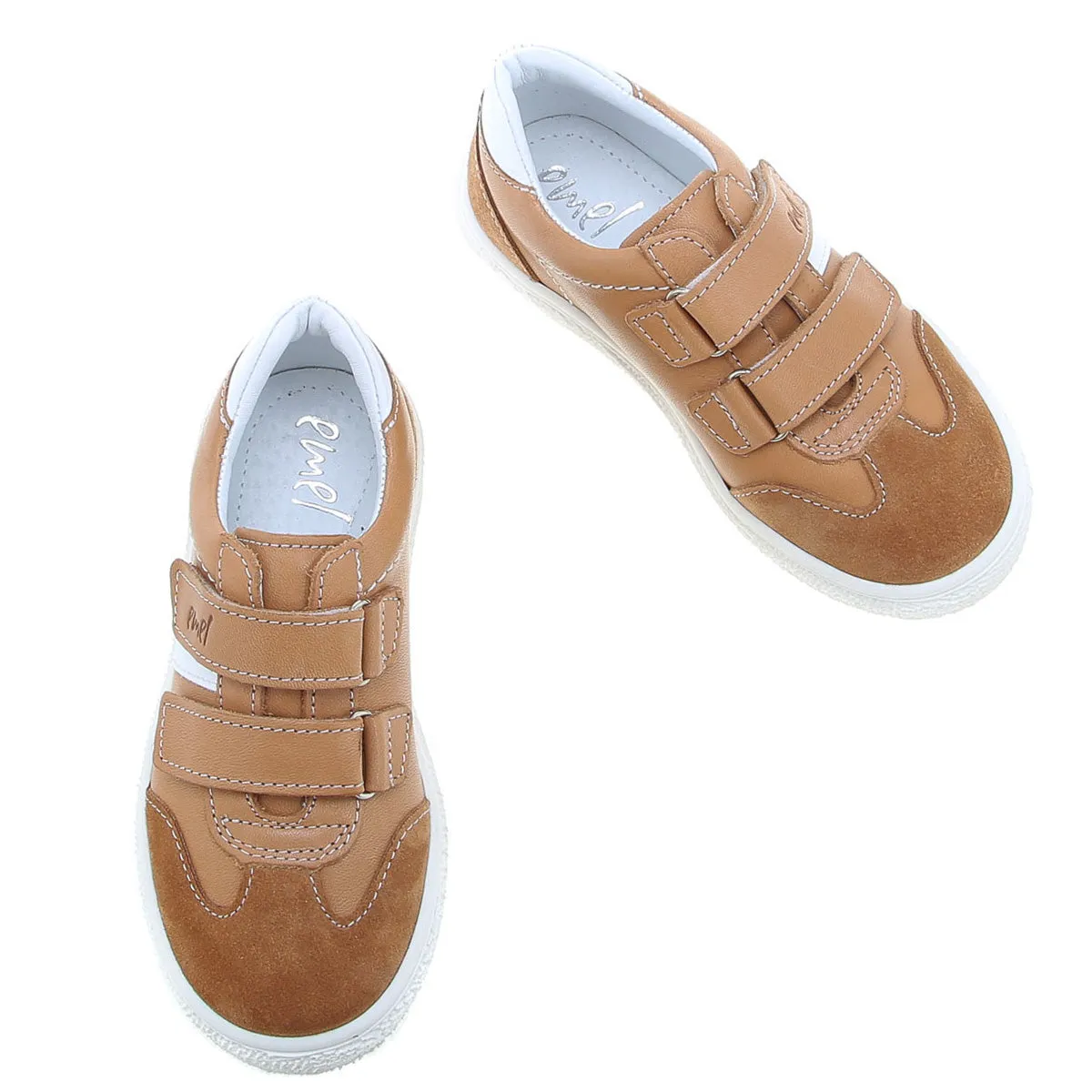 (2708-6) Low Velcro sneakers Brown