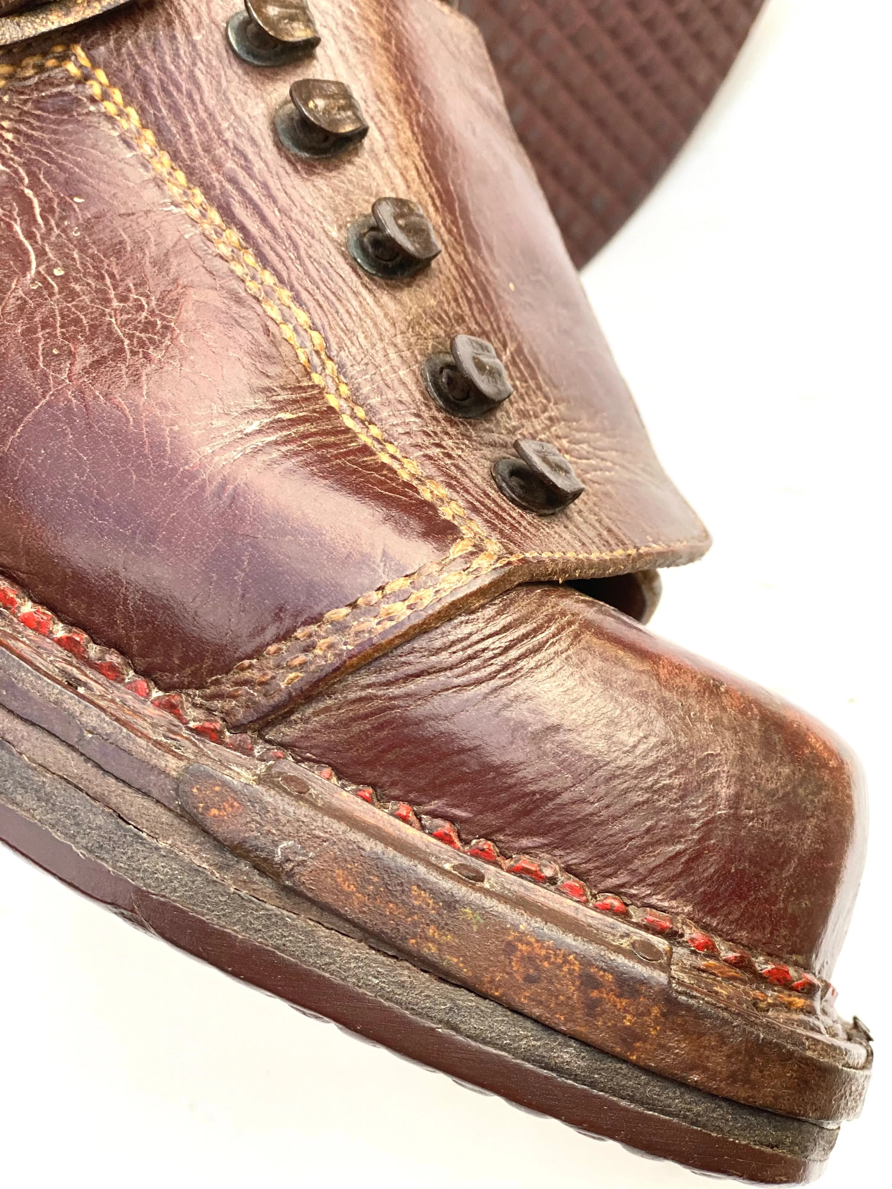 Antique Leather Ski Boots