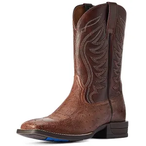 Ariat Mens Reckoning Western Boot Dark Tabac Smooth Quill / Nut Brown