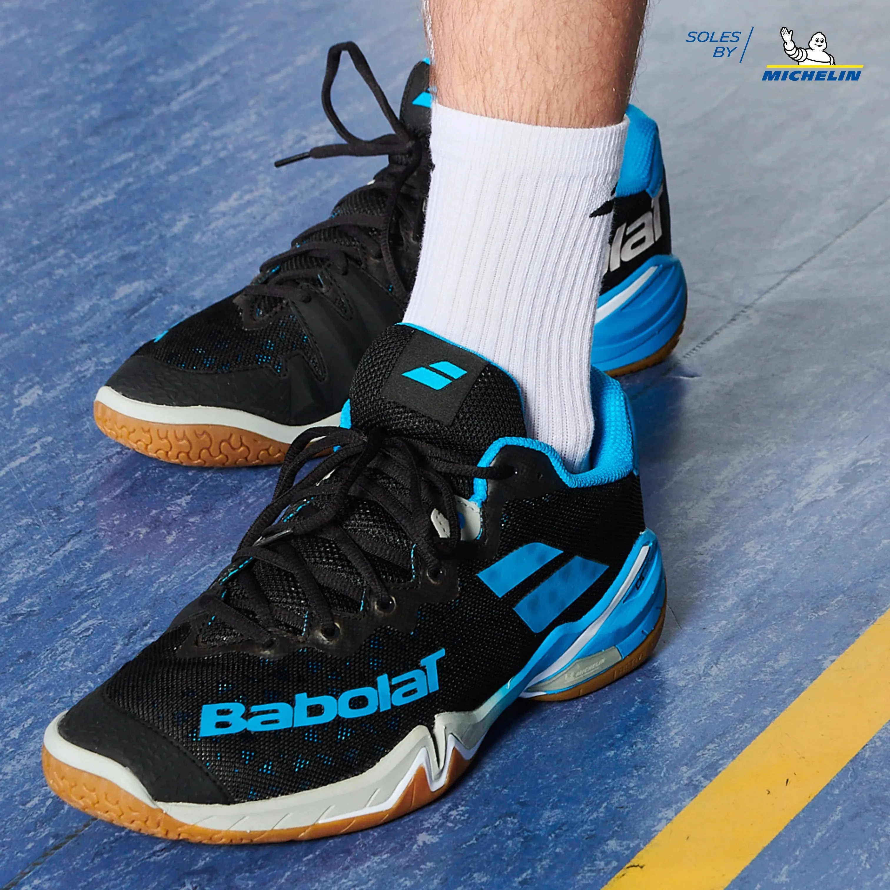 Babolat Men's Shadow Tour Badminton Shoes- Black/Blue