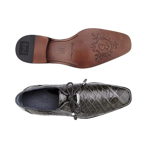 Belvedere Lago, Plain-toed Derby Dress Shoes, Alligator Style: 14010