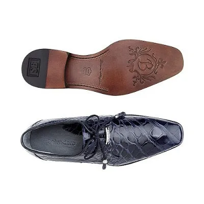 Belvedere Lago, Plain-toed Derby Dress Shoes, Alligator Style: 14010