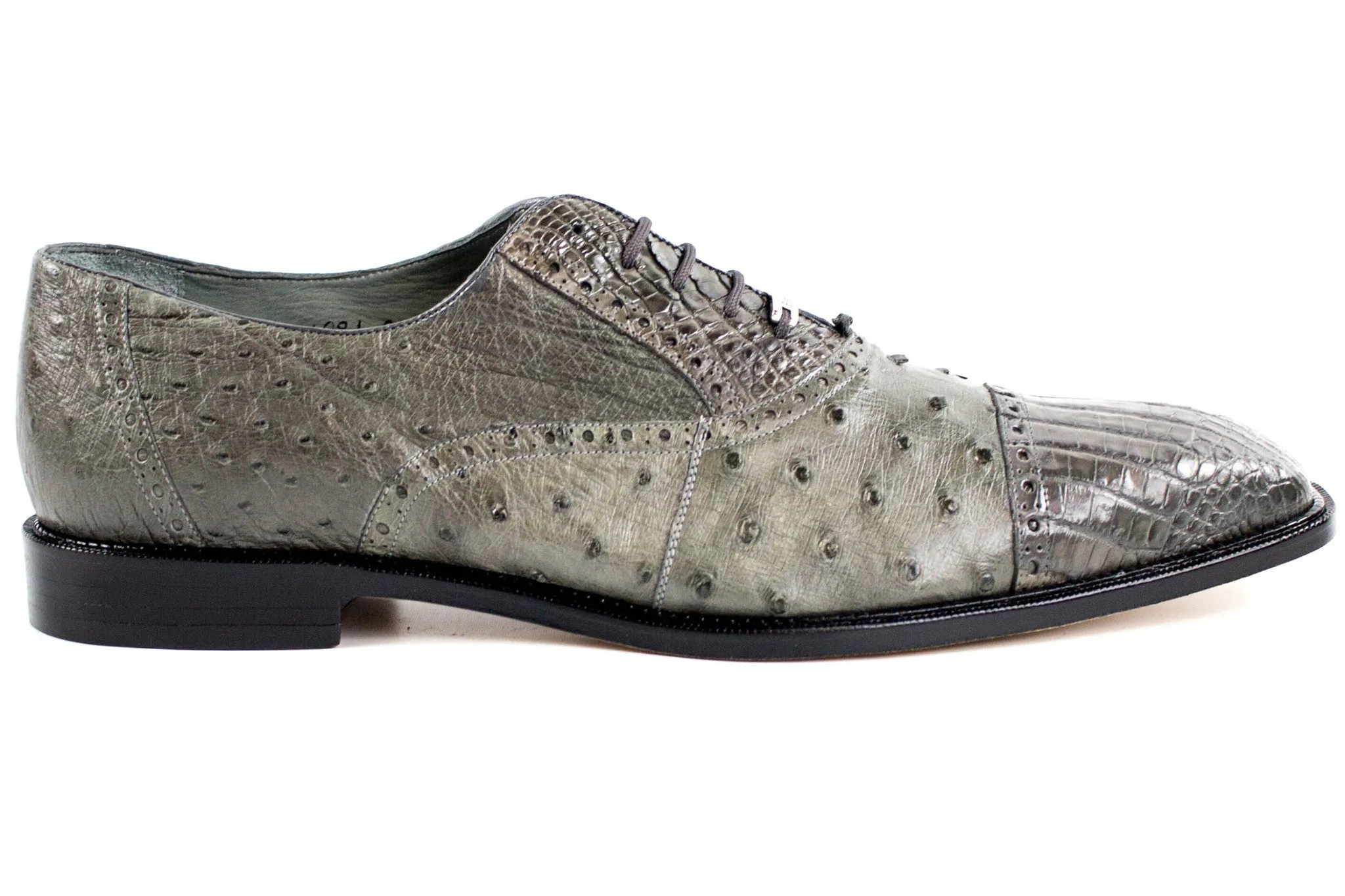 Belvedere Onesto II Genuine Ostrich and Crocodile Shoes 1419