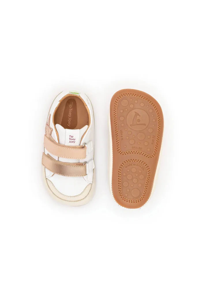 Bossy Star Sneakers - White / Metallic Salmon / Candy