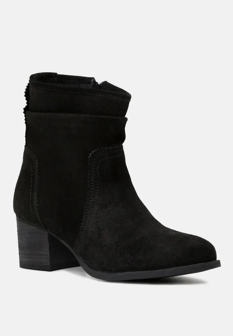 Bowie Stacked Heel Leather Boots