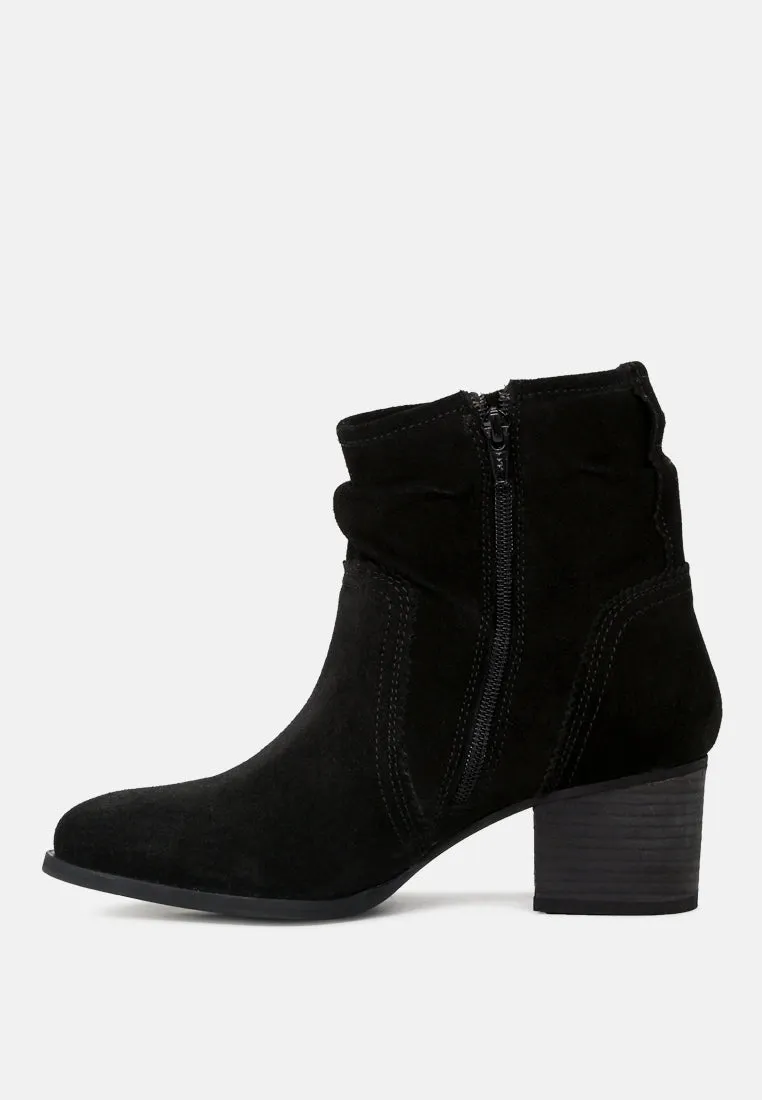 Bowie Stacked Heel Leather Boots