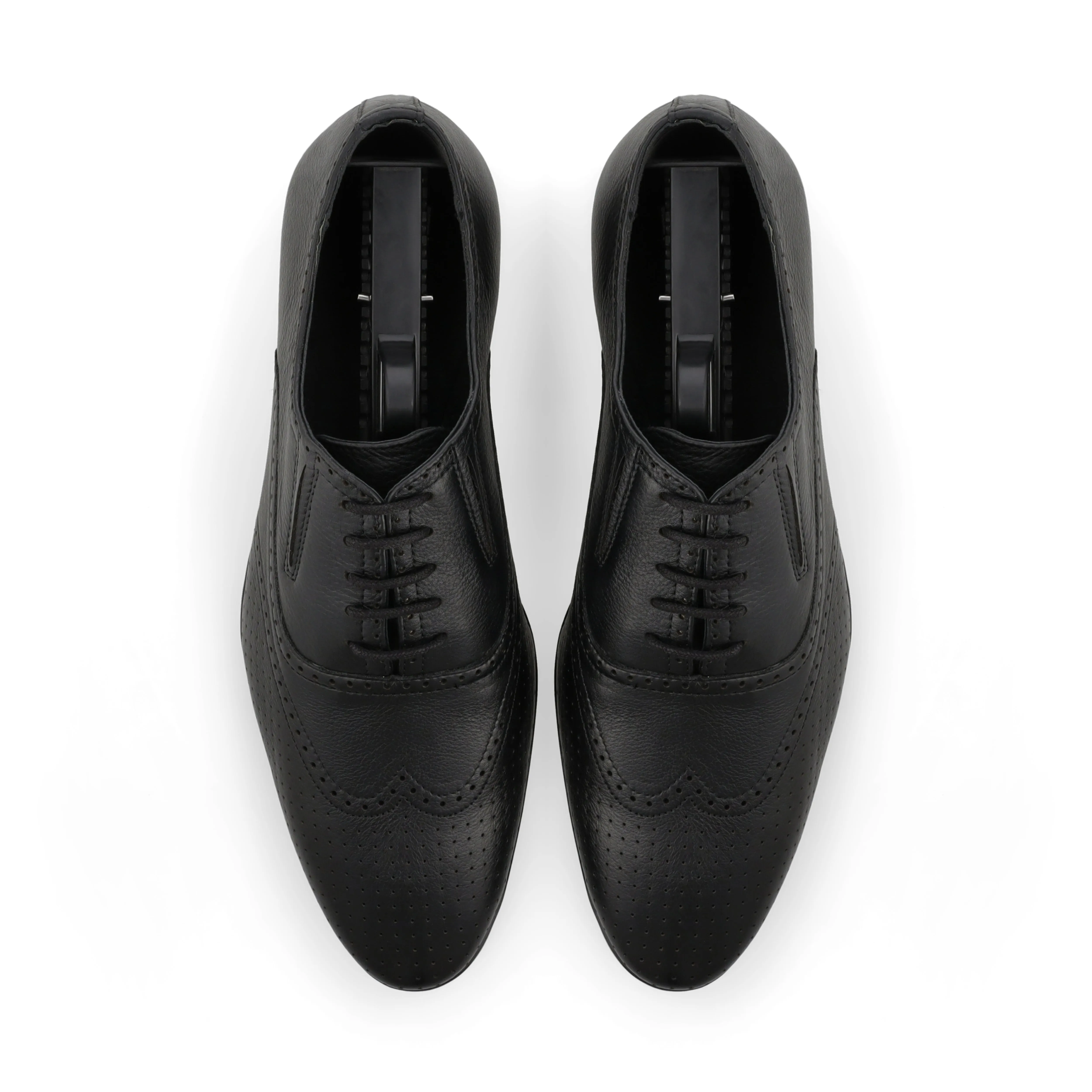 Brogue Dotted Oxfords-Black