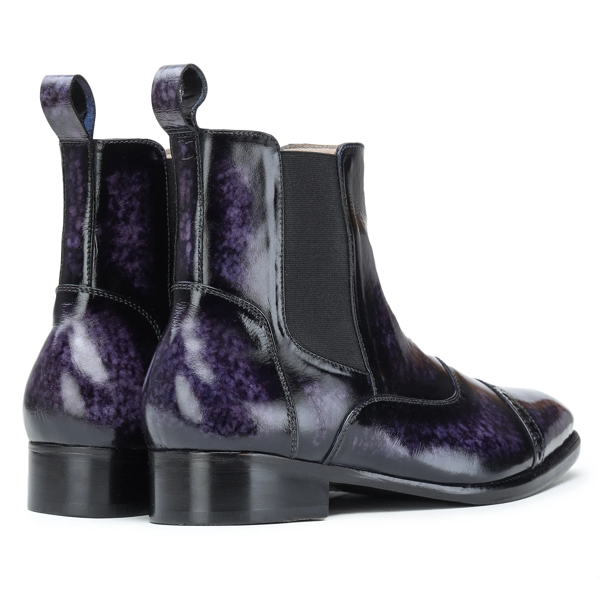 Captoe Chelsea Boots- Purple