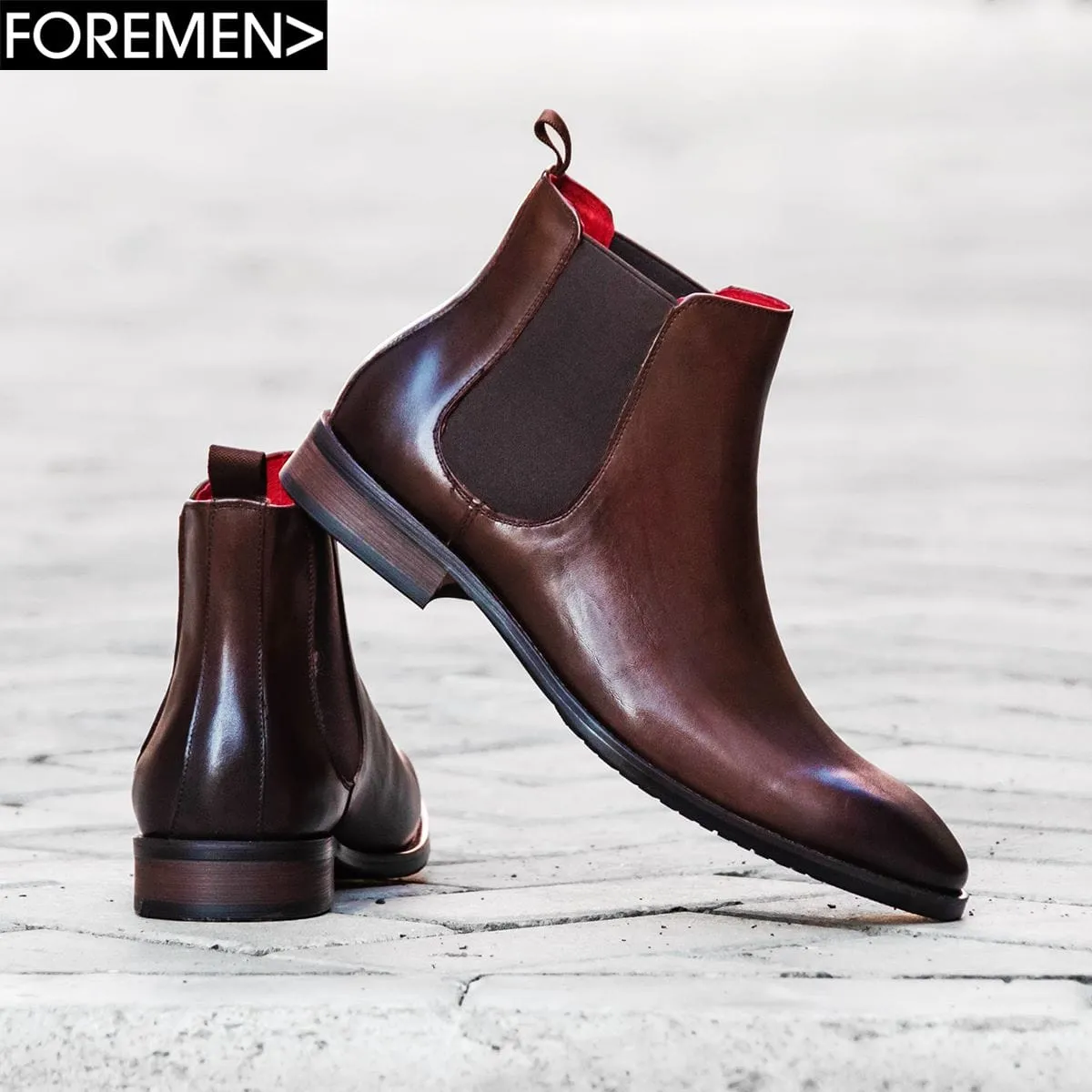 CARDIZ | Coffee Leather Chelsea Boots