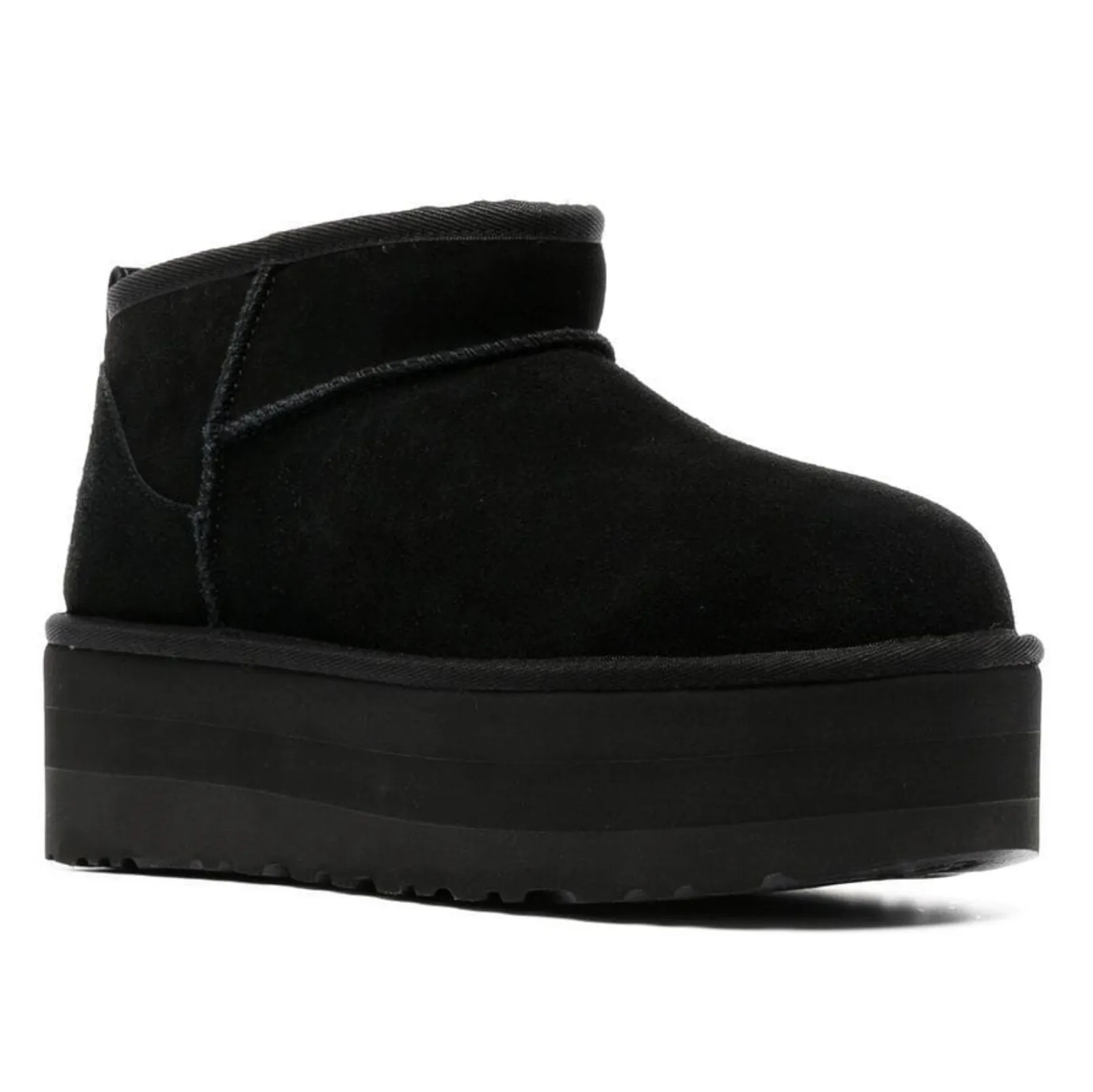 CLASSIC ULTRA MINI SUEDE PLATFORM BOOTS - BLACK