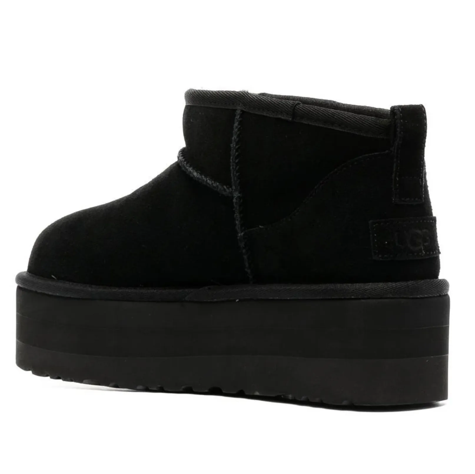 CLASSIC ULTRA MINI SUEDE PLATFORM BOOTS - BLACK