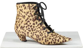 Dior Brown Lace Up Kitten Heel Ankle Boots- Leopard Print UK 5.5 EU 38.5 👠