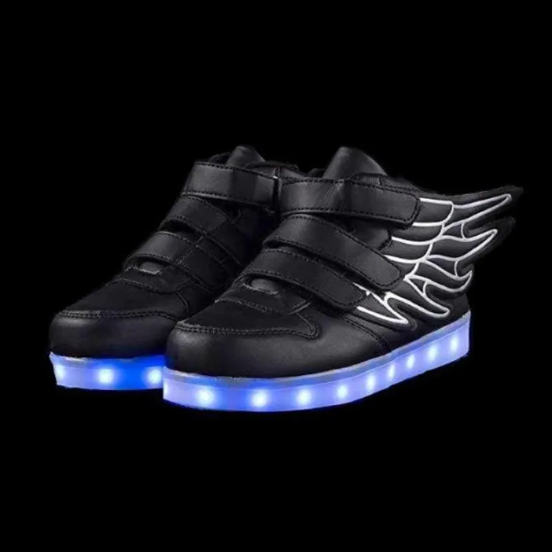 Flashez Black - LED Thunder Kids Shoes