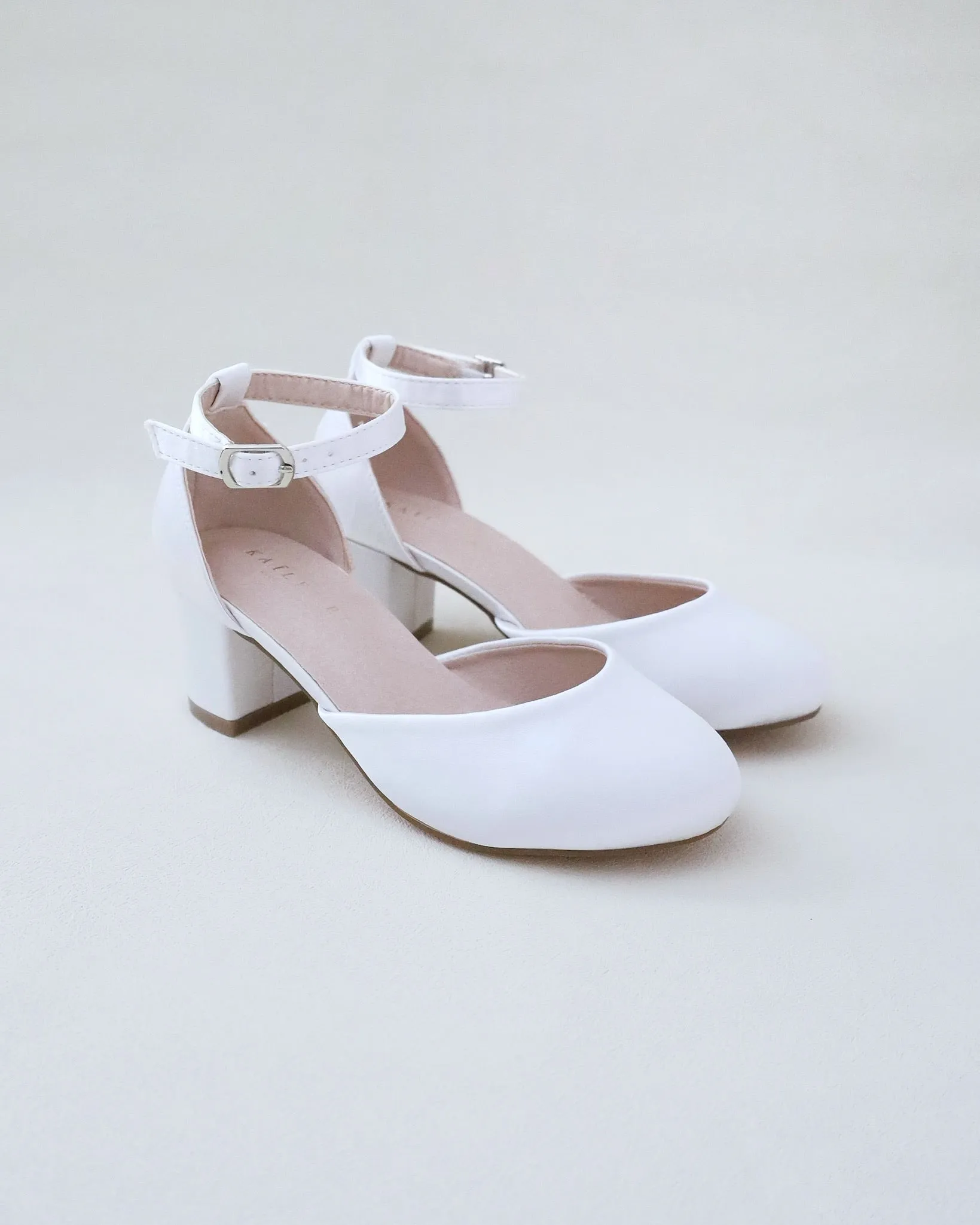 Girls Satin Block Heel