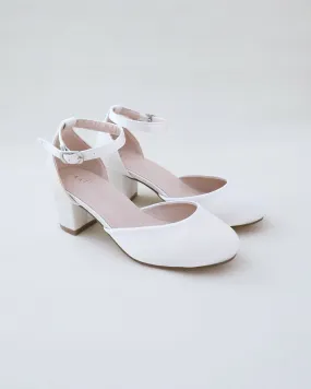 Girls Satin Block Heel