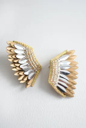 GOLD WING STUD EARRINGS