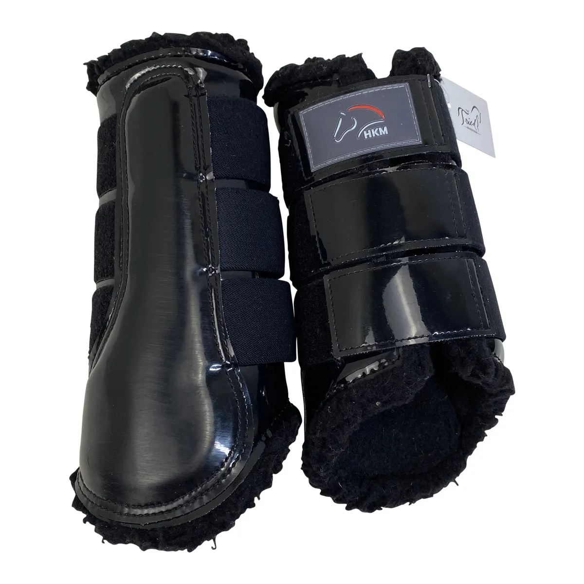 HKM Gloss Protection Boots in Black - Approx Large