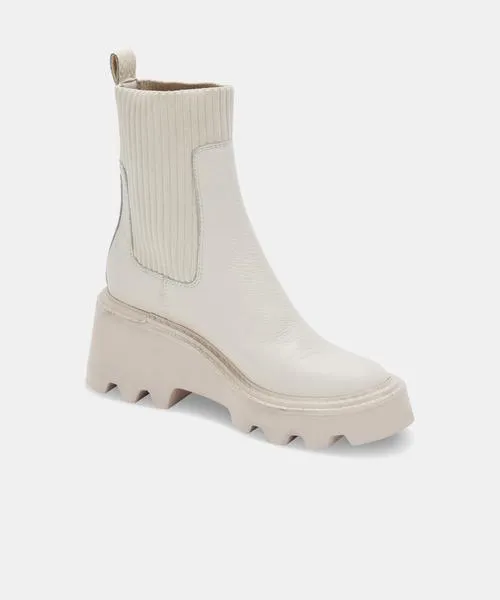 Hoven boot in Ivory Leather