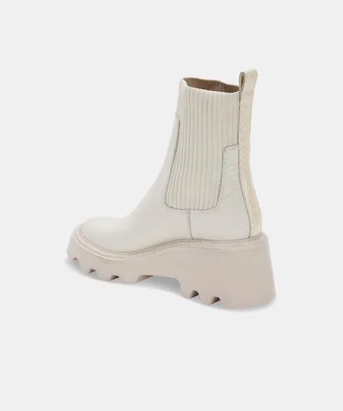 Hoven boot in Ivory Leather