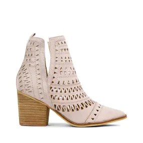 Karina Cutout Ankle Boots - Blush Microsuede