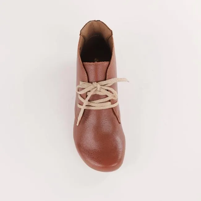 Lace-up Ankle Boot in Chestnut - 12029