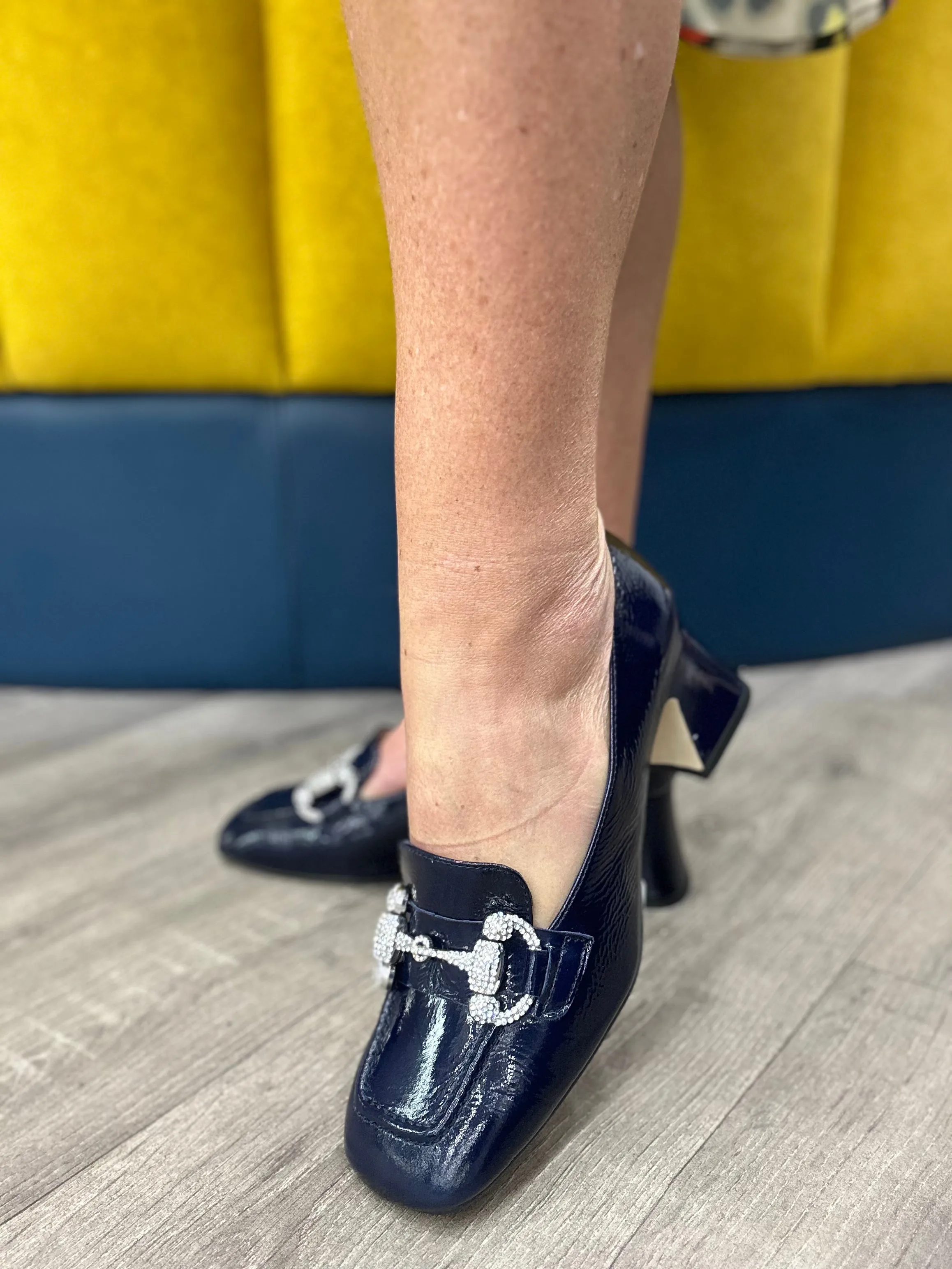 Marian Navy Block Heel