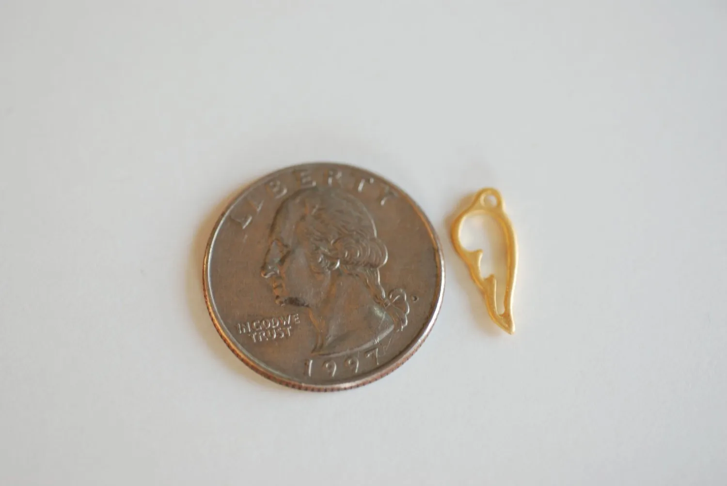 Matte Vermeil Wholesale Gold Angel Wing Charm- 18k gold plated over sterling silver, Tiny Angel Wing Charm, Gold Angel Wing, Bird Wing Charm