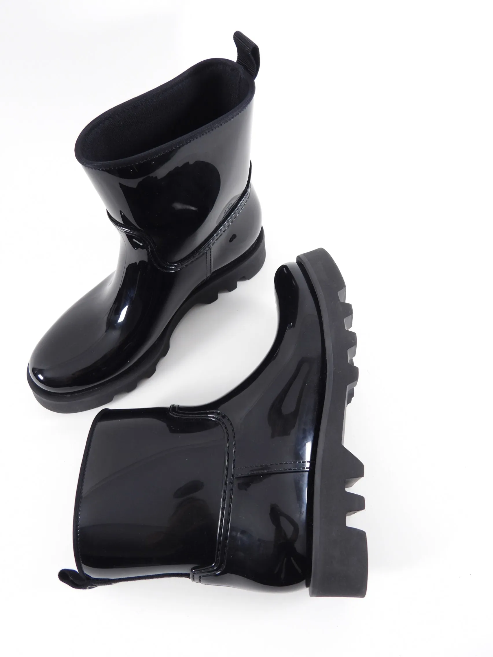 Moncler Black Shiny Rubber Ginette Boots - 40