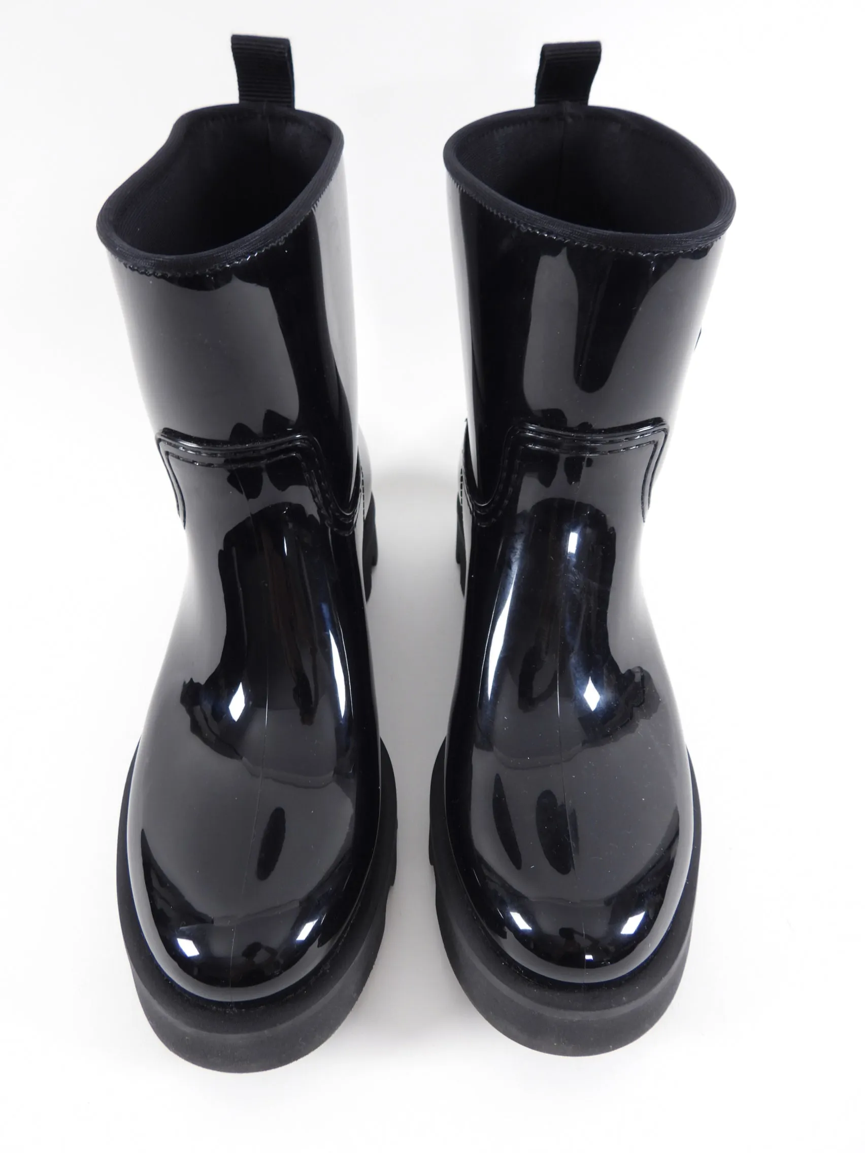 Moncler Black Shiny Rubber Ginette Boots - 40