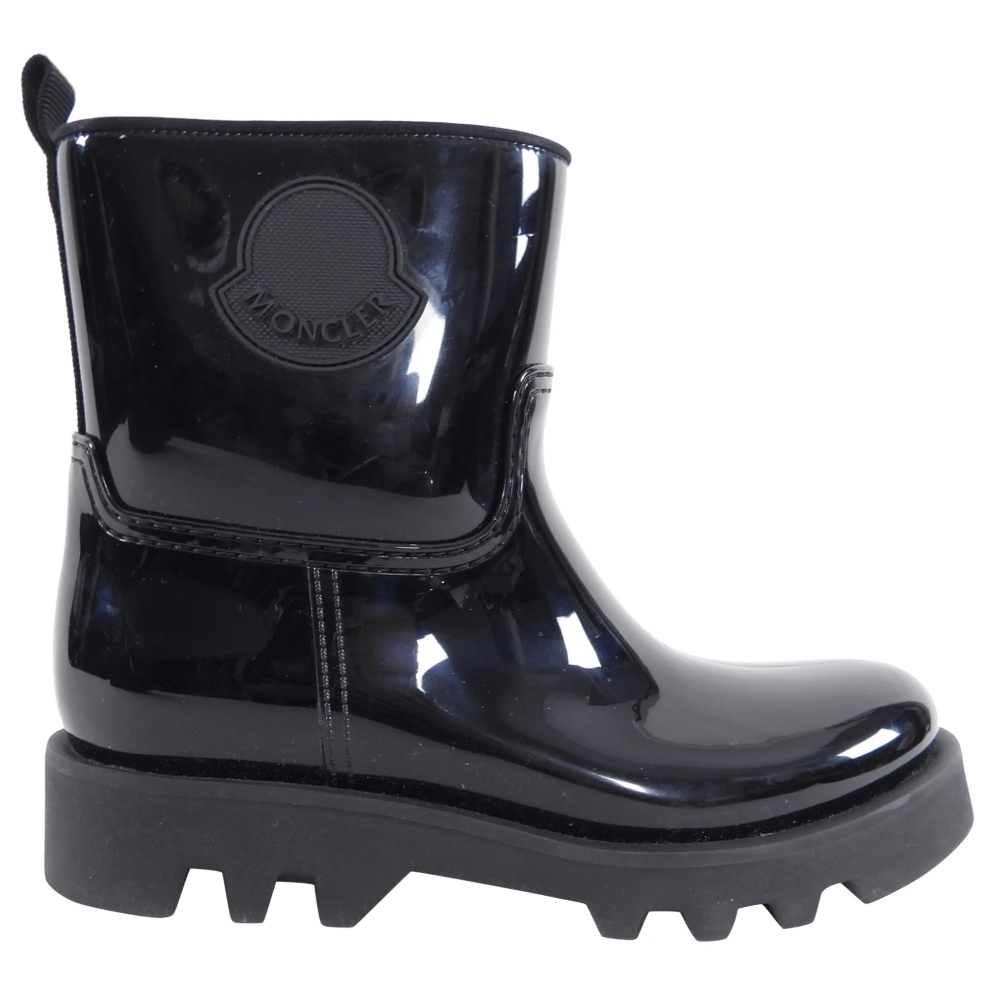 Moncler Black Shiny Rubber Ginette Boots - 40