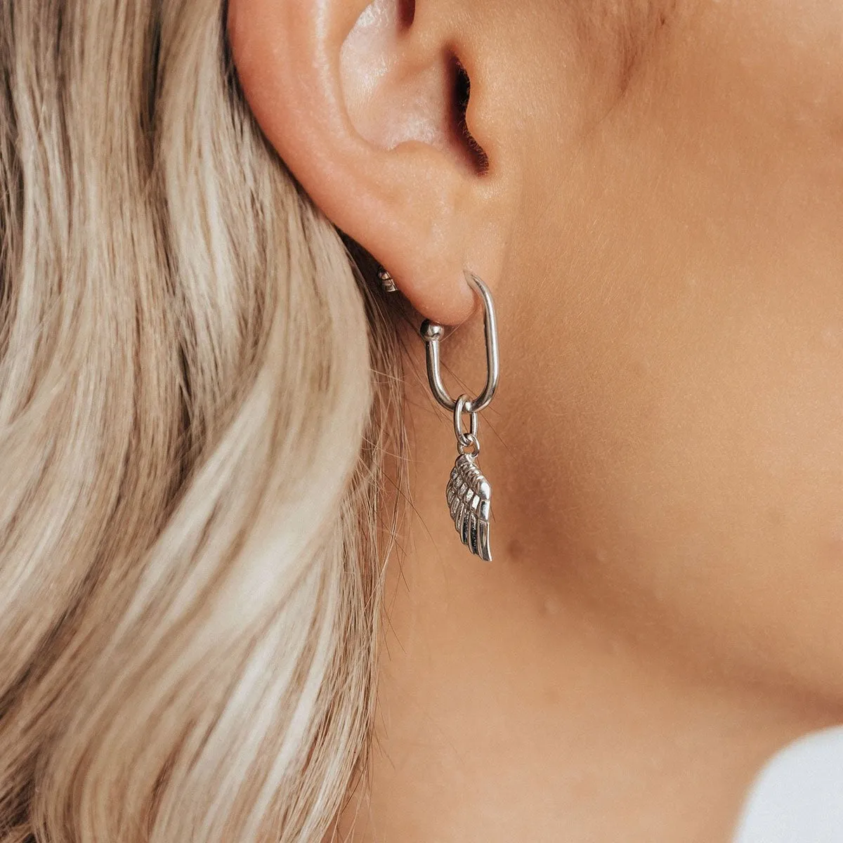 Roma Angel Wing Earrings (Silver)