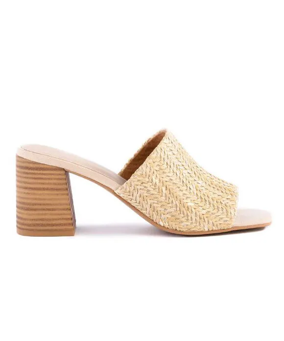 Seychelles Adapt Block Heel Mule - Natural Raffia