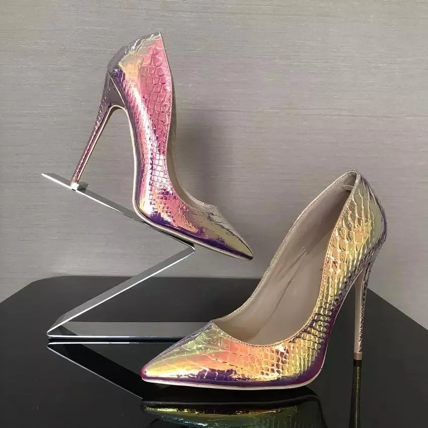 Snake Pattern High Heel Shoes