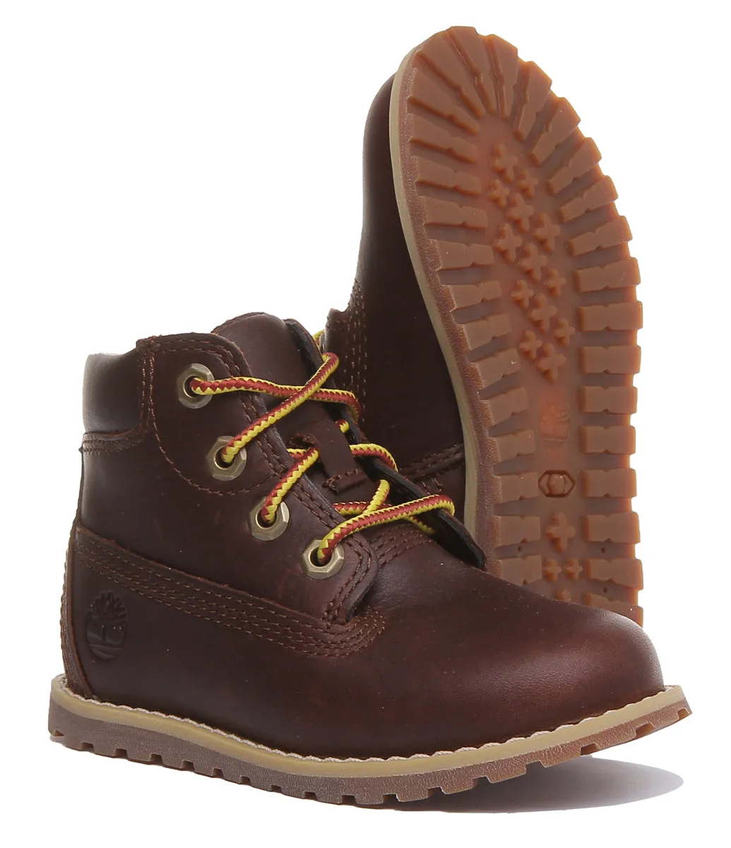 Timberland A127F3 Pokey Pine 6 Inch Boot In Dark Brown For Toddler