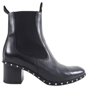 Valentino Black Rock Stud Ankle Boots - 37.5 / USA 7.5