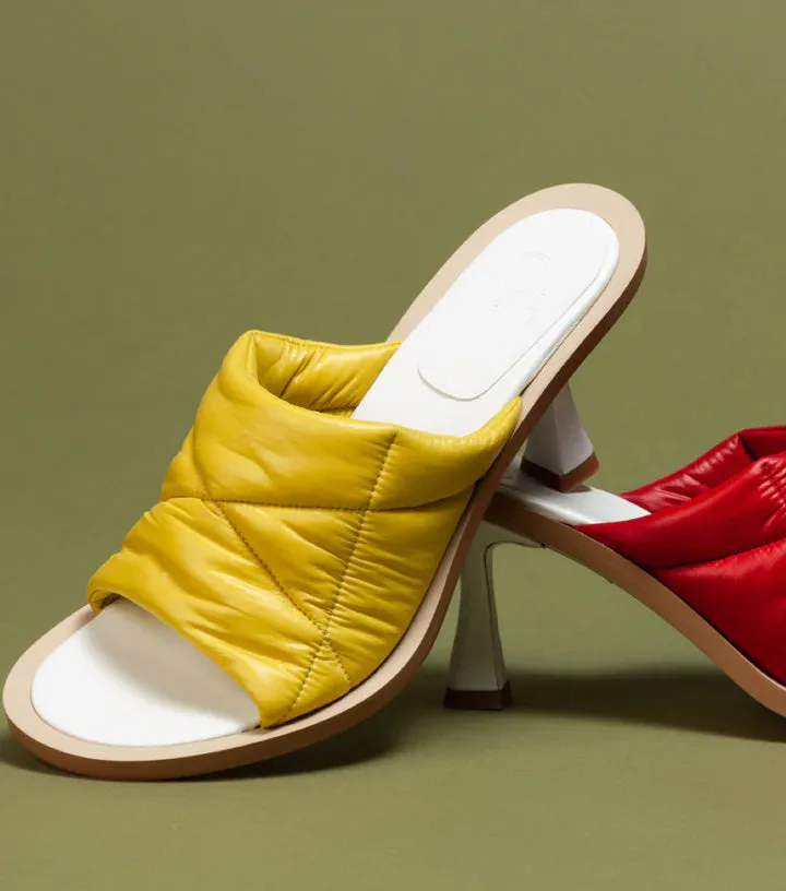 Varunah Mules in Yellow Nylon