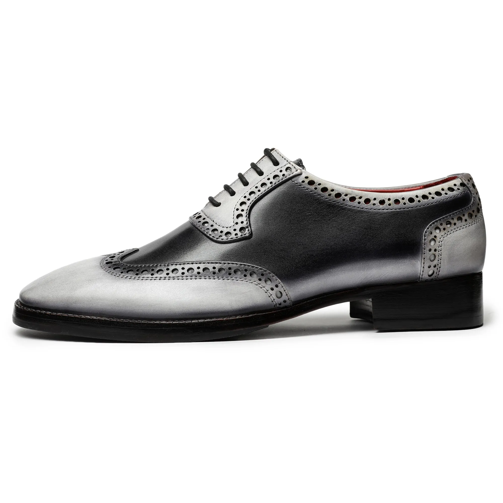 Wingtip Brogue Oxford- Grey & Black